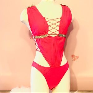 Hot Pink Bodysuit - Bling!